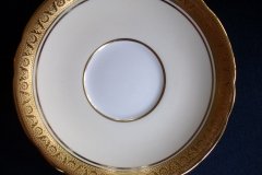 AYNSLEY #7761 CREAM/ ENCRUSTED GOLD BAND- CUP & SAUCER   .....   http://jaapiesfinechinastore.com