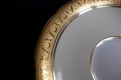 AYNSLEY #7761 CREAM/ ENCRUSTED GOLD BAND- CUP & SAUCER   .....   http://jaapiesfinechinastore.com