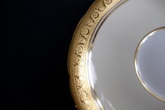 AYNSLEY #7761 CREAM/ ENCRUSTED GOLD BAND- CUP & SAUCER   .....   http://jaapiesfinechinastore.com