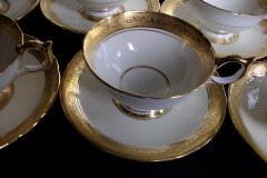 AYNSLEY #7761 CREAM/ ENCRUSTED GOLD BAND- CUP & SAUCER   .....   http://jaapiesfinechinastore.com