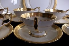 AYNSLEY #7761 CREAM/ ENCRUSTED GOLD BAND- CUP & SAUCER   .....   http://jaapiesfinechinastore.com