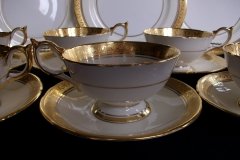 AYNSLEY #7761 CREAM/ ENCRUSTED GOLD BAND- CUP & SAUCER   .....   http://jaapiesfinechinastore.com