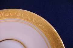 AYNSLEY #7761 CREAM/ ENCRUSTED GOLD BAND- DEMI CUP & SAUCER   .....   http://jaapiesfinechinastore.com