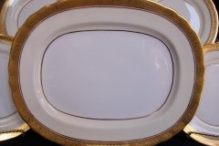AYNSLEY #7761 CREAM/ ENCRUSTED GOLD BAND-  SERVING PLATTER  13 1/2"   .....   http://jaapiesfinechinastore.com