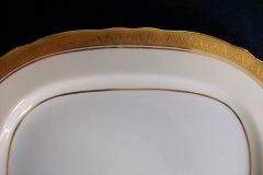 AYNSLEY #7761 CREAM/ ENCRUSTED GOLD BAND-  SERVING PLATTER  13 1/2"   .....   http://jaapiesfinechinastore.com