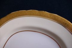 AYNSLEY #7761 CREAM/ ENCRUSTED GOLD BAND-  SERVING PLATTER  13 1/2"   .....   http://jaapiesfinechinastore.com