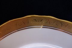 AYNSLEY #7761 CREAM/ ENCRUSTED GOLD BAND-  SERVING PLATTER  13 1/2"   .....   http://jaapiesfinechinastore.com