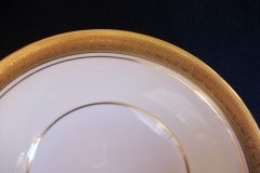 AYNSLEY #7761 CREAM/ ENCRUSTED GOLD BAND-  ROUND SERVING BOWL   .....   http://jaapiesfinechinastore.com