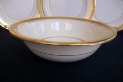 AYNSLEY #7761 CREAM/ ENCRUSTED GOLD BAND-  ROUND SERVING BOWL   .....   http://jaapiesfinechinastore.com