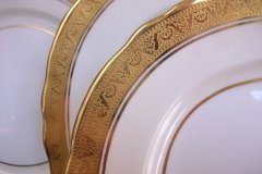 AYNSLEY #7761 CREAM/ ENCRUSTED GOLD BAND-  SERVING PLATTER  11 1/2"   .....   http://jaapiesfinechinastore.com