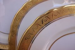 AYNSLEY #7761 CREAM/ ENCRUSTED GOLD BAND-  SERVING PLATTER  11 1/2"   .....   http://jaapiesfinechinastore.com