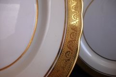 AYNSLEY #7761 CREAM/ ENCRUSTED GOLD BAND-  SERVING PLATTER  11 1/2"   .....   http://jaapiesfinechinastore.com