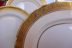 AYNSLEY #7761 CREAM/ ENCRUSTED GOLD BAND-  SERVING PLATTER  11 1/2"   .....   http://jaapiesfinechinastore.com