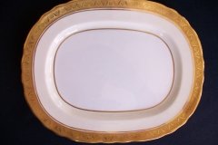 AYNSLEY #7761 CREAM/ ENCRUSTED GOLD BAND-  SERVING PLATTER  11 1/2"   .....   http://jaapiesfinechinastore.com