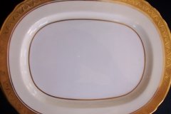 AYNSLEY #7761 CREAM/ ENCRUSTED GOLD BAND-  SERVING PLATTER  11 1/2"   .....   http://jaapiesfinechinastore.com