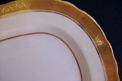 AYNSLEY #7761 CREAM/ ENCRUSTED GOLD BAND-  SERVING PLATTER  11 1/2"   .....   http://jaapiesfinechinastore.com