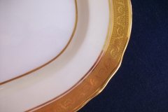 AYNSLEY #7761 CREAM/ ENCRUSTED GOLD BAND-  SERVING PLATTER  11 1/2"   .....   http://jaapiesfinechinastore.com