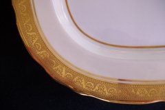 AYNSLEY #7761 CREAM/ ENCRUSTED GOLD BAND-  SERVING PLATTER  11 1/2"   .....   http://jaapiesfinechinastore.com