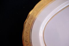 AYNSLEY #7761 CREAM/ ENCRUSTED GOLD BAND-  SERVING PLATTER  11 1/2"   .....   http://jaapiesfinechinastore.com