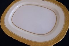 AYNSLEY #7761 CREAM/ ENCRUSTED GOLD BAND-  SERVING PLATTER  11 1/2"   .....   http://jaapiesfinechinastore.com