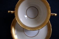 AYNSLEY #7761 CREAM/ ENCRUSTED GOLD BAND- SOUP BOWL & SAUCER  .....   http://jaapiesfinechinastore.com