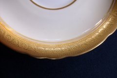 AYNSLEY #7761 CREAM/ ENCRUSTED GOLD BAND- SOUP BOWL & SAUCER  .....   http://jaapiesfinechinastore.com