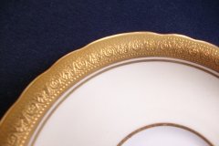 AYNSLEY #7761 CREAM/ ENCRUSTED GOLD BAND- SOUP BOWL & SAUCER  .....   http://jaapiesfinechinastore.com