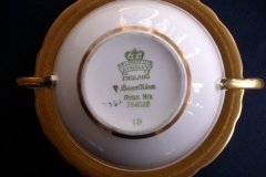 AYNSLEY #7761 CREAM/ ENCRUSTED GOLD BAND- SOUP BOWL & SAUCER  .....   http://jaapiesfinechinastore.com