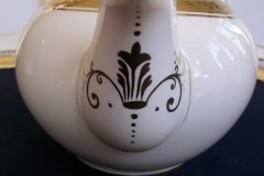 AYNSLEY #7761 CREAM/ ENCRUSTED GOLD BAND-  TEA POT  .....   http://jaapiesfinechinastore.com