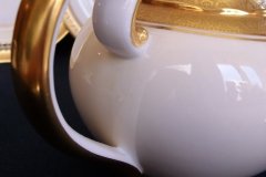 AYNSLEY #7761 CREAM/ ENCRUSTED GOLD BAND-  TEA POT  .....   http://jaapiesfinechinastore.com
