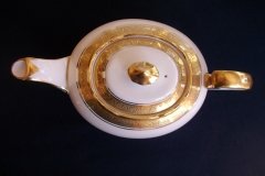 AYNSLEY #7761 CREAM/ ENCRUSTED GOLD BAND-  TEA POT  .....   http://jaapiesfinechinastore.com