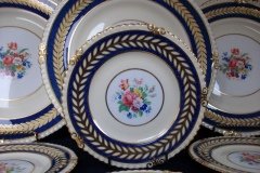 AYNSLEY 7848 MOTTLED BLUE, FLORAL CENTER- BREAD & BUTTER PLATE   .....   http://jaapiesfinechinastore.com