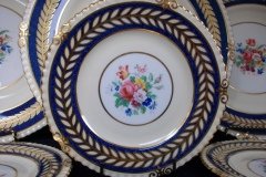AYNSLEY 7848 MOTTLED BLUE, FLORAL CENTER- BREAD & BUTTER PLATE   .....   http://jaapiesfinechinastore.com