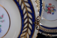 AYNSLEY 7848 MOTTLED BLUE, FLORAL CENTER- BREAD & BUTTER PLATE   .....   http://jaapiesfinechinastore.com