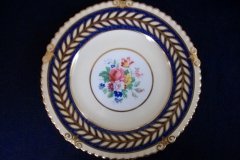 AYNSLEY 7848 MOTTLED BLUE, FLORAL CENTER- BREAD & BUTTER PLATE   .....   http://jaapiesfinechinastore.com
