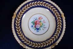 AYNSLEY 7848 MOTTLED BLUE, FLORAL CENTER- BREAD & BUTTER PLATE   .....   http://jaapiesfinechinastore.com