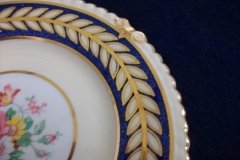AYNSLEY 7848 MOTTLED BLUE, FLORAL CENTER- BREAD & BUTTER PLATE   .....   http://jaapiesfinechinastore.com