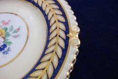 AYNSLEY 7848 MOTTLED BLUE, FLORAL CENTER- BREAD & BUTTER PLATE   .....   http://jaapiesfinechinastore.com