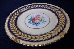 AYNSLEY 7848 MOTTLED BLUE, FLORAL CENTER- BREAD & BUTTER PLATE   .....   http://jaapiesfinechinastore.com