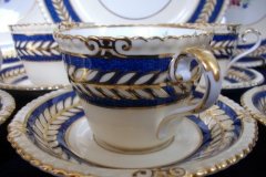 AYNSLEY 7848 MOTTLED BLUE, FLORAL CENTER- CUP & SAUCER   .....   http://jaapiesfinechinastore.com