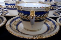 AYNSLEY 7848 MOTTLED BLUE, FLORAL CENTER- CUP & SAUCER   .....   http://jaapiesfinechinastore.com