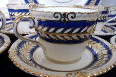 AYNSLEY 7848 MOTTLED BLUE, FLORAL CENTER- CUP & SAUCER   .....   http://jaapiesfinechinastore.com
