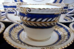 AYNSLEY 7848 MOTTLED BLUE, FLORAL CENTER- CUP & SAUCER   .....   http://jaapiesfinechinastore.com