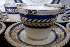 AYNSLEY 7848 MOTTLED BLUE, FLORAL CENTER- CUP & SAUCER   .....   http://jaapiesfinechinastore.com