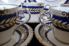 AYNSLEY 7848 MOTTLED BLUE, FLORAL CENTER- CUP & SAUCER   .....   http://jaapiesfinechinastore.com