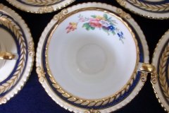 AYNSLEY 7848 MOTTLED BLUE, FLORAL CENTER- CUP & SAUCER   .....   http://jaapiesfinechinastore.com