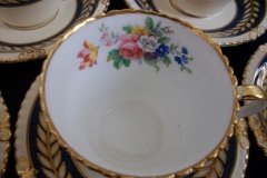 AYNSLEY 7848 MOTTLED BLUE, FLORAL CENTER- CUP & SAUCER   .....   http://jaapiesfinechinastore.com