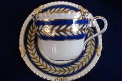 AYNSLEY 7848 MOTTLED BLUE, FLORAL CENTER- CUP & SAUCER   .....   http://jaapiesfinechinastore.com