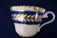 AYNSLEY 7848 MOTTLED BLUE, FLORAL CENTER- CUP & SAUCER   .....   http://jaapiesfinechinastore.com