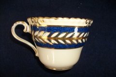 AYNSLEY 7848 MOTTLED BLUE, FLORAL CENTER- CUP & SAUCER   .....   http://jaapiesfinechinastore.com